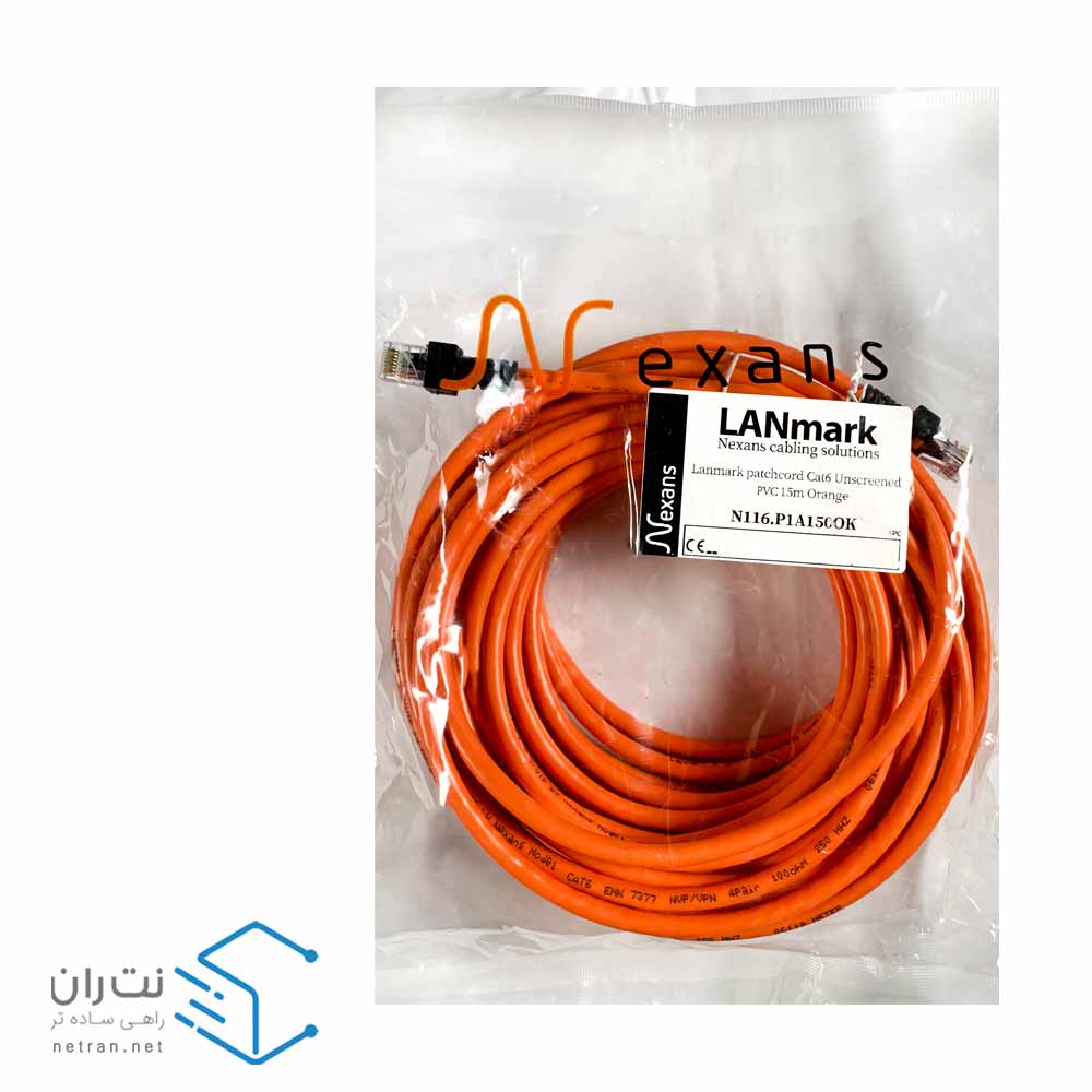 پچ کورد نگزنس (کابل لن) Cat6 UTP روکش PVC نارنجی 15 متری-2